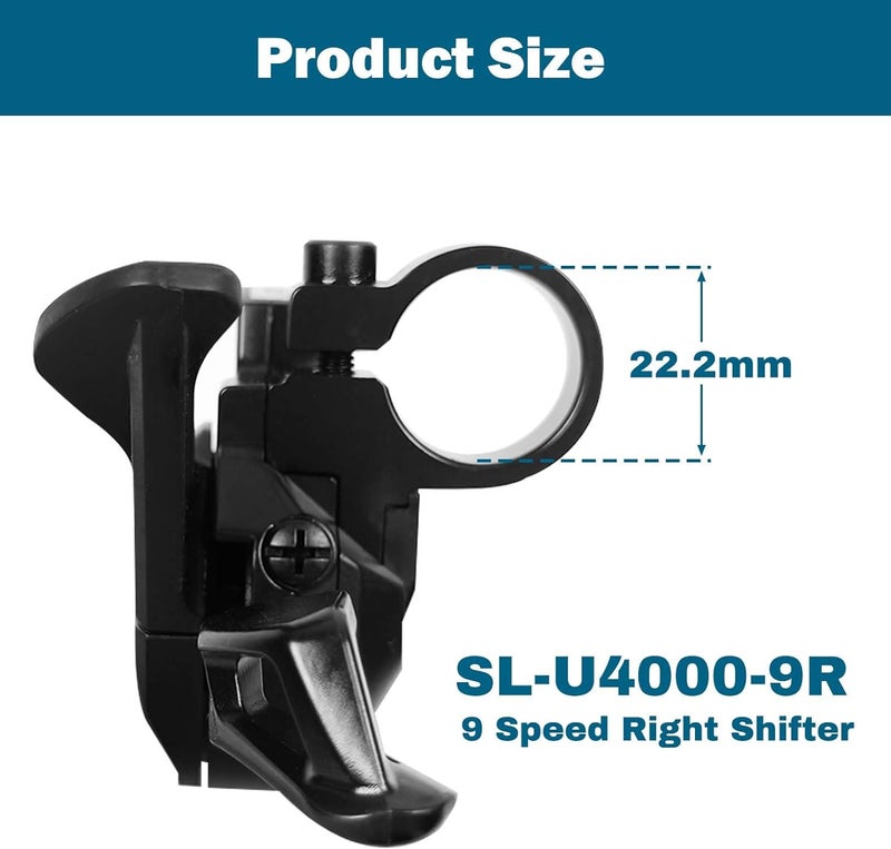 Relwears Bike Shifter SL-U4000 9 Speed Right Thumb Gear Shifter 9 Speed Shifter for Moutain Bike, Road Bike, Folding Bike and Commuter Bike - Image 4